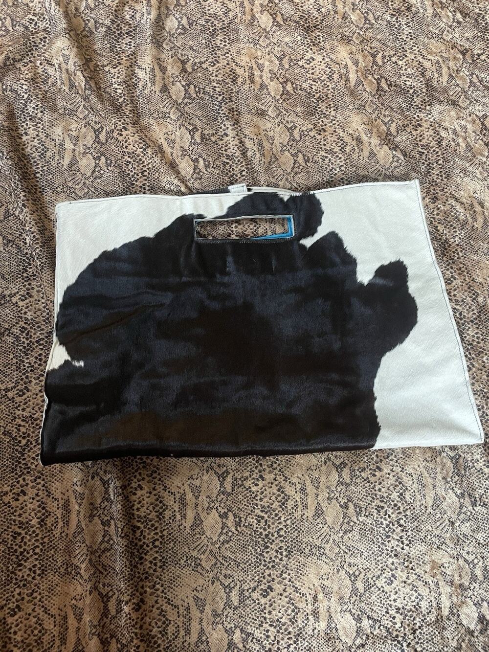 Nicole Van Dyke Hair On Cowhide Cow Print Western Leather Clutch Bag